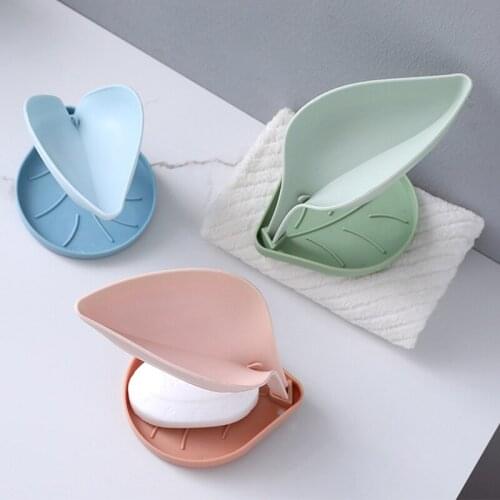 Leaf Shape Bathroom Soap Box Soap Holder Dish Storage Plate Tray Bathroom Soap Holder Case Bathroom Supplies Bathroom Gadgets