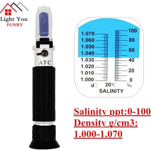 Portable Hand-held LED light salinity salt refractometer meter tester for aquarium fishery tanks 0-10