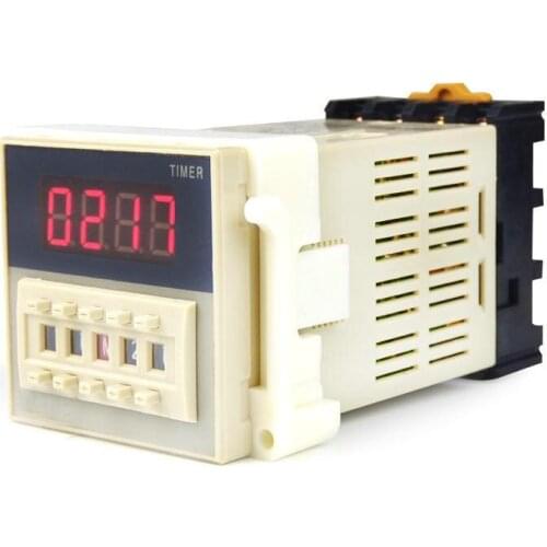 2 Groups DH48S-2ZH Power on Time Delay Relay 8-Pin SPST 0.01S-99H99M 220V/110V/380V/12V/24V with Socket