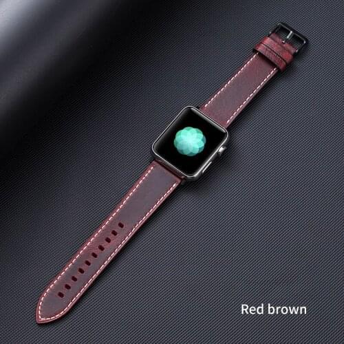 Leather strap For Apple watch band 44mm 40mm iWatch band 38mm 42mm Genuine leather watchband for Apple watch 6 5 4 3 se bracelet