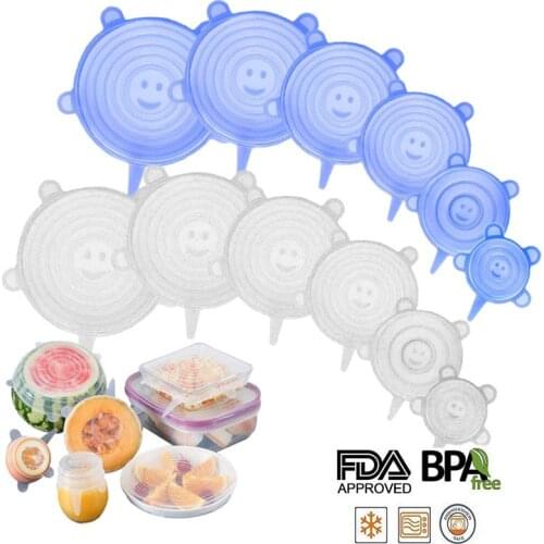Silicone Cover Strech Lids for Cookware Bowl Food Wrap Universal Sizes Container Freezer Microwave Reusable Kitchen Accessories