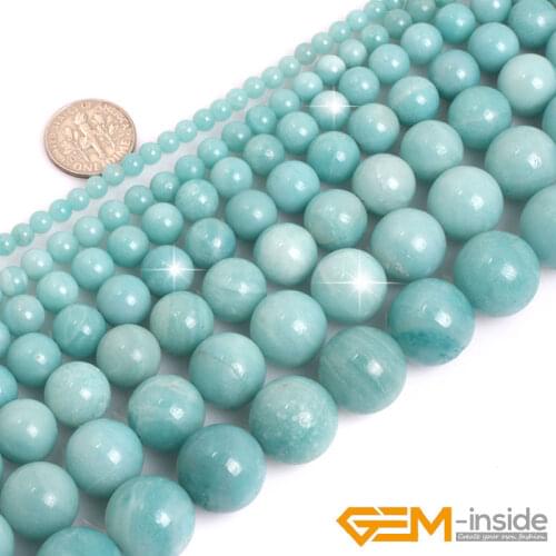 AAA Grade Blue Amazonite Stone Natural Stone Beads DIY Loose Bead For Jewelry Making Strand 15 Inches Wholesale