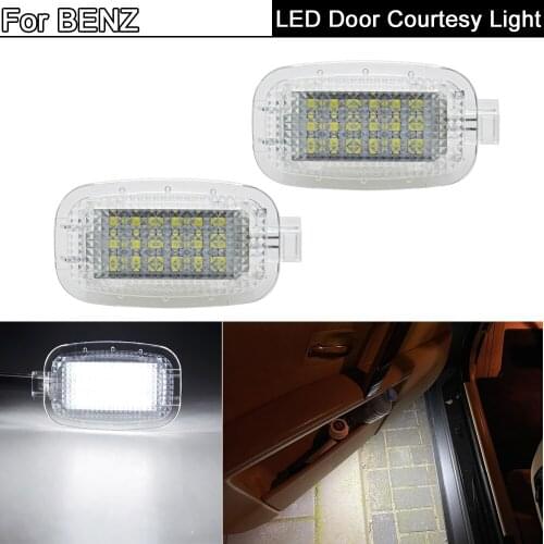 2Pcs LED Door Courtesy Interior Footwell Light Luggage Trunk Glove Box Lamp For Benz W169 W204 W216 W212 C207 X204 W221 C197