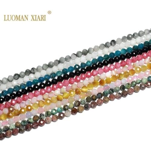 Top AAA 6MM Hard Cutting 128 Faceted Natural Amethyst Rose Quartz Round Stone Beads For Jewelry Making DIY Bracelet Necklace