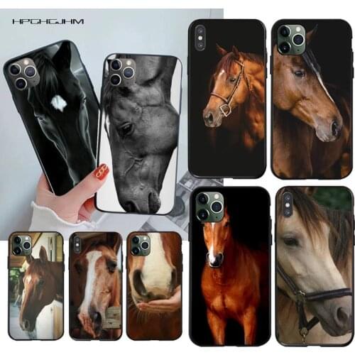 YJZFDYRM Horse Face Phone Case Cover for iPhone 11 pro XS MAX 8 7 6 6S Plus X 5S SE 2020 XR case