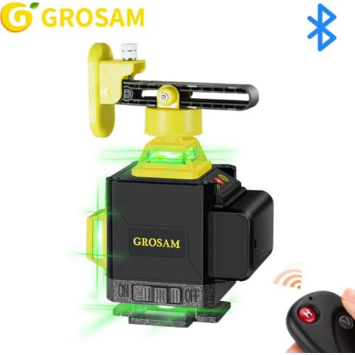 GROSAM 16 Lines 4D Green Laser Levels 360 Horizontal And Vertical Cross Lines With Auto Self-Leveling Indoors And Outdoors