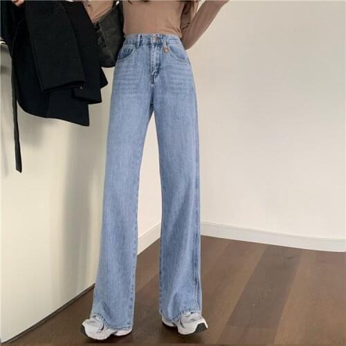 Woman Jeans High Waist Clothes Wide Leg Denim Clothing Blue Streetwear Vintage Quality 2021 Fashion Harajuku Straight Pants