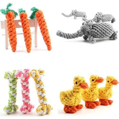 Dog Chewing Cotton Rope Knot Toy Outdoor Pet Interactive Training Toys Durable Animals Shape Puppy Teeth Cleaning Molar Bite Toy