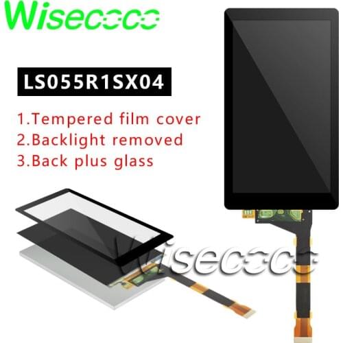 Wisecoco 5.5 inch 2K LS055R1SX04 3d Printer LCD Screen +Tempered Protective film +Back Glass Assembly for Wanhao D7 Photon LCD