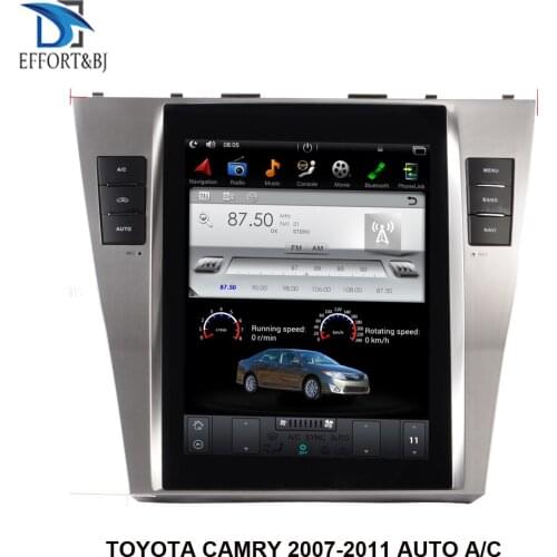 10.4 inch Tesla style Screen Android 9.0 Car GPS Navigation For TOYOTA CAMRY 2007-2011 AUTO A/C Car radio player Car multimedia