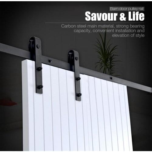 200cm Pratical Easy Easy To Install Barn Door Hanging Rail Sliding Door Hardware Track Track Kit Barn Sliding Door System HWC