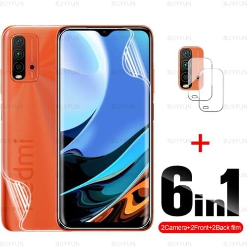 6in1 HD Front Back Hydrogel Film For Xiaomi Redmi 9T safety soft film for redmi9t redmy 9 redme9 9a 9c 9nfc camera lens film