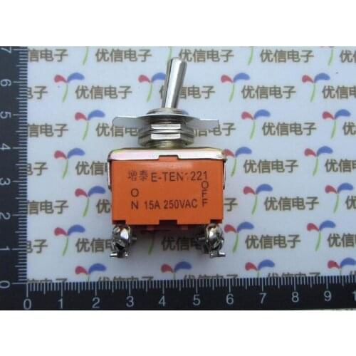 Free shipping 10pcs/lot E-TEN1221 4P 2T toggle switch / rocker switch 15A 250VAC