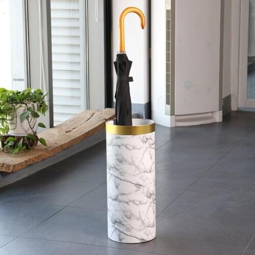 Walking Stick Holder Marble Texture Office Door Storage Basket Bin Rack Umbrella Holder Hallyway Stand Ceramic