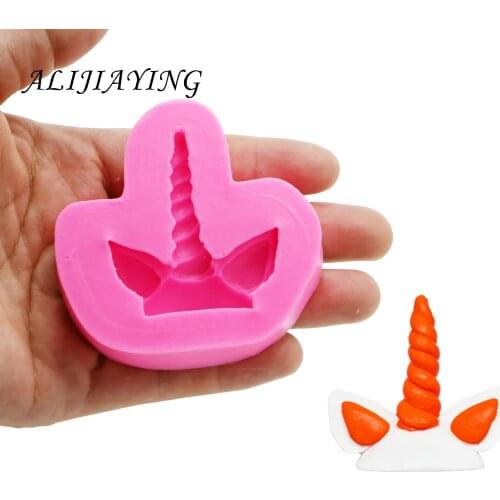 DIY unicorn Fondant Sugarcraft Silicone Mold Wedding Cake Decoration Tools Baking Safe-resin clay chocolate Molds D1423
