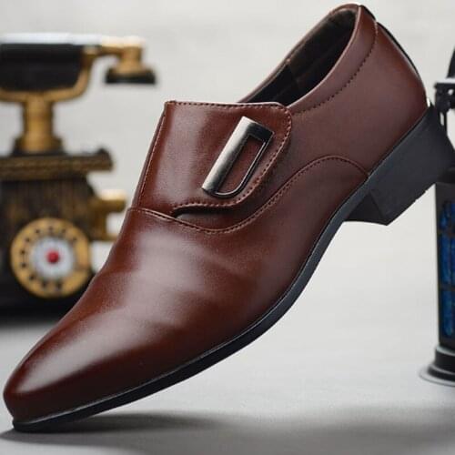 Spring Autumn Men Formal Wedding Shoes Luxury Men Business Dress Shoes Men Loafers Pointy Shoes Big Size 38-48