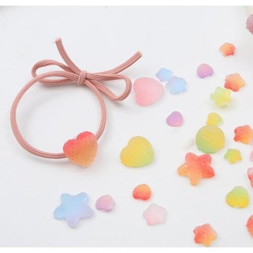 20/40pcs Multicolors Sweet Resin Candy Charms Heart Star Shapes Cabochon for DIY Jewelry Making Scrapbooking Embellishment Decor
