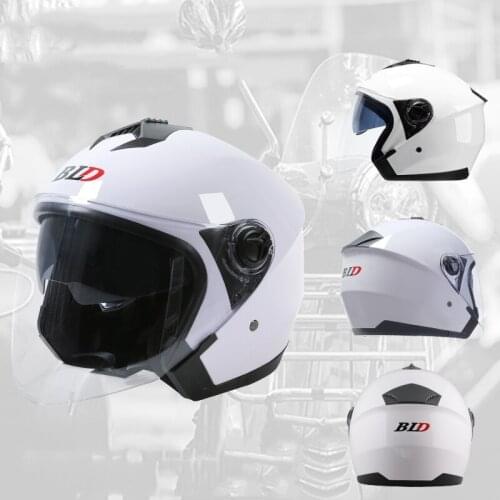 Classic ABS Motorcycle Helmet Motorbike Half Helmet Safety Double Lens Helmet Moto Casque for Women Men Four Seasons Moto