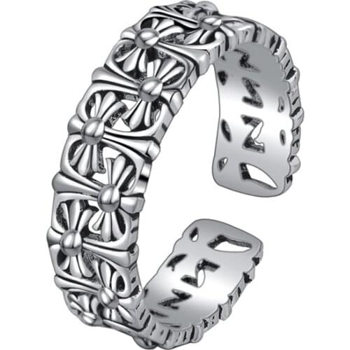 Opening Cross Rings For Men Vintage Hollow Out Ring Male Fingers Jewelry Accessories 2020 Anniversary Body Decorations