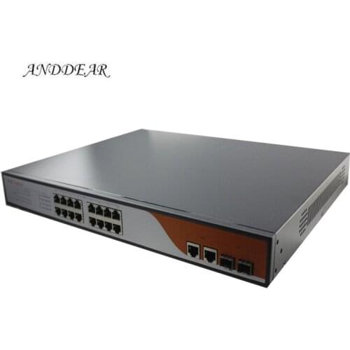 B4 250w POE Switch 16 port 10/100mbps Managed Network Switch Web smart Ethernet POE with 2 gigabit rj45/sfp uplink