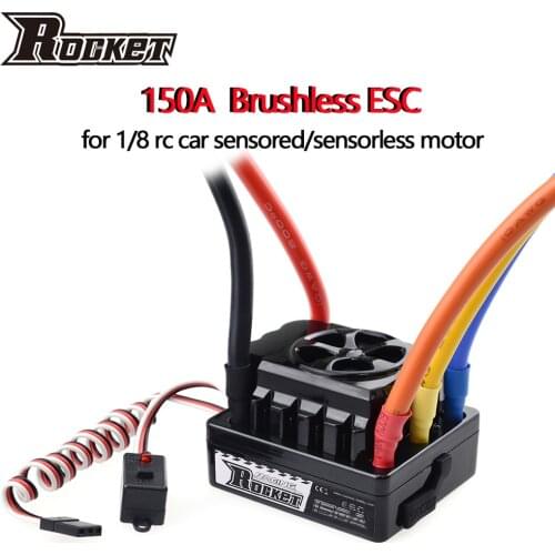 Rocket Beast 150A Brushless Sensored ESC Electric Speed Controller 6-8.4V/3A BEC for 1/5 1/8 RC Traxxas Monster Buggy Baja Car