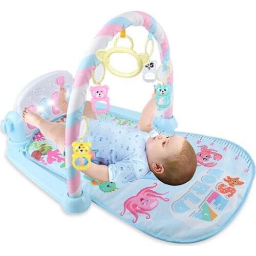 1Set Baby Gyms Play Mat Pedal Piano Light Musical Toy Activity Kick Fitness Cushion for Newborn Girls Boys