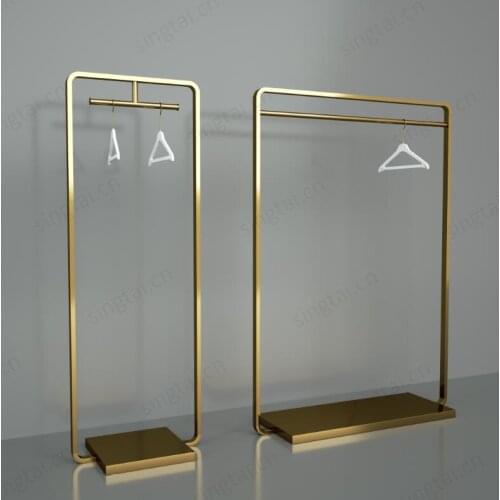 Clothing store Nakajima rack display rack thick stainless steel titanium gold floor-standing display rack
