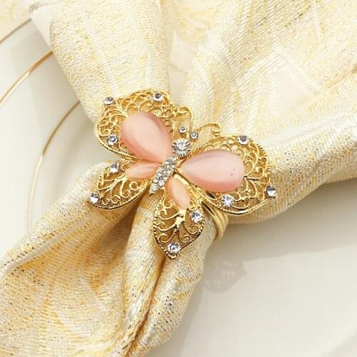 10pcs Metal butterfly napkinsbuckle European model room soft fitted napkin rings, restaurant Western ornaments home decorations