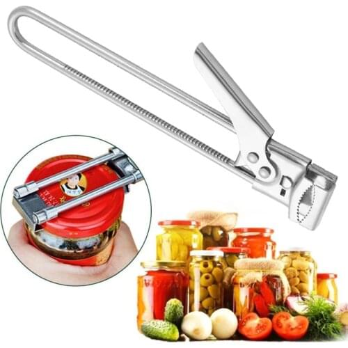 Multifunctional Beer Can Opener Adjustable Stainless Steel Manual Jar Lid Opener Kitchen Supplies
