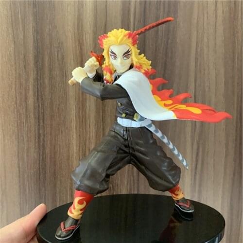 New Rengoku Kyoujurou Fighting Ver. Anime Demon Slayer PVC Action Figure Kyoujurou Swing Sword Tanjirou Model Gift 17cm