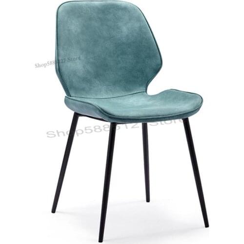 Nordic Dining Chair Modern Minimalist Home Light Luxury Leather Soft Bag Single Casual Net Red Restaurant Industrial Style Loft