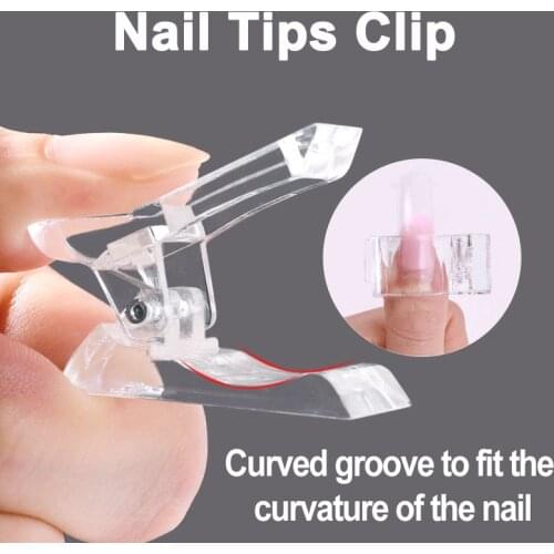 Transparent Nail Tips Clip 4PCS Quick Building Mold For UV Nail Polish Gel Assistant Tool DIY Manicure Nail Art Extension Clamp