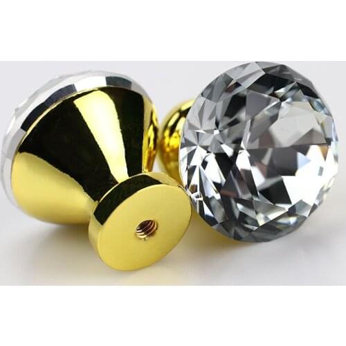 Cabinet Pulls Drawer Handle 30/25MM Clear Acrylic Diamond Shape Knob Cupboard Drawer Pull Handle Knob Brand Handle for Furniture