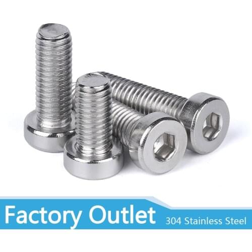 M3 M4 M5 M6 304 A2-70 Stainless Steel Din7984 Hex Hexagon Socket Thin Low Short Profile Head Allen Cap Screw Bolt L=4-40mm