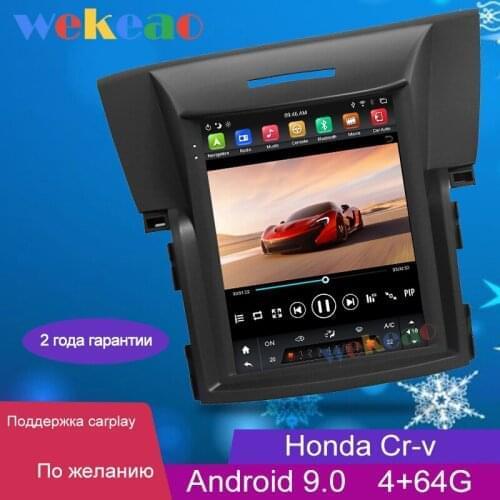 Wekeao Vertical Screen Tesla Style 10.4'' 1Din Android 9.0 Car Radio For Honda CRV CR-V Car DVD Multimedia Player GPS Navigation