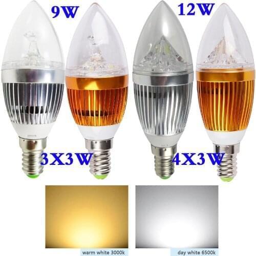 1PCS E14 9W 12W 15W LED Dimmble Candle bulb LampWhite/ warm White/ cool white spot light 110v-240v