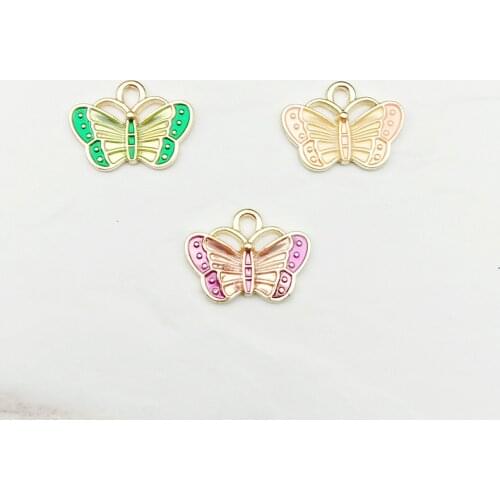 10pcs 19x15mm Diy enamel butterfly charms alloy butterfly pendant for bracelet/earring/necklace metal handmade jewelry making