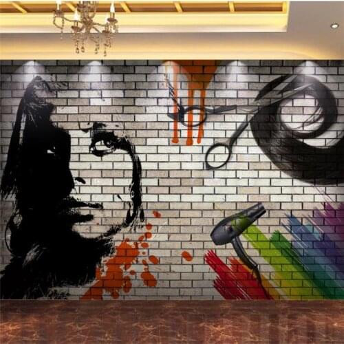 Wellyu Custom wallpaper 3d murals brick wall paper hair salon tooling wall living room bedroom beauty salon mural 3d wallpaper