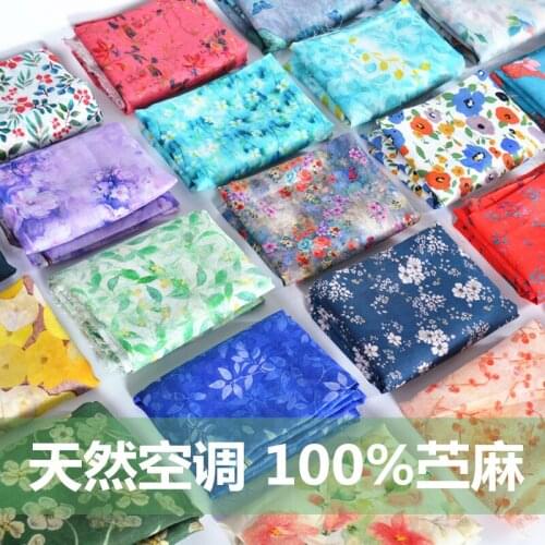50cm * 140cm / piece, Pastoral Printing Ramie Cloth,Clothing,T-shirt,Shirt,Dress,Cheongsam,Curtain Fabric,DIY Handmade Materials