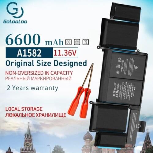 6600mAh 11.36V New Laptop Battery A1582 for Apple MacBook Pro 13" Retina A1502 2015 year With Tools