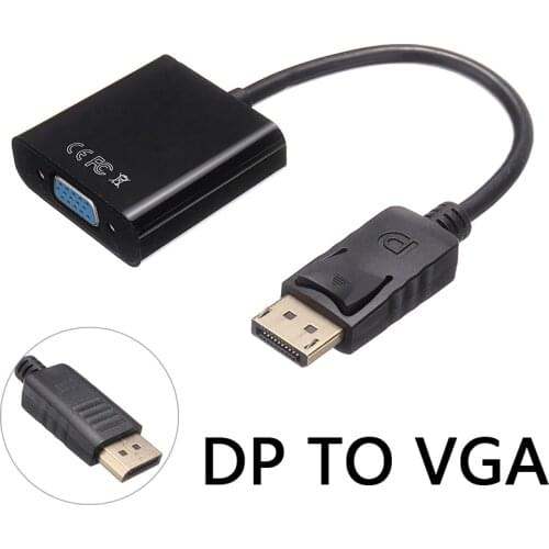 1080P Display Port DP to VGA 15Pin Female Adapter Digital to Analog Converter For PC Laptop TV Box HDTV Monitor Projector
