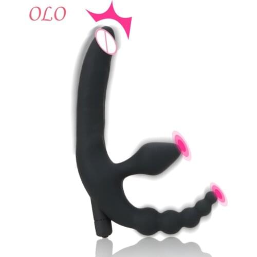 OLO Anal Beads Strapon Dildo Vibrator Anus Stimulation Adult Products Sex Toy for Men Women Prostate Massager Anal Plug Vibrator