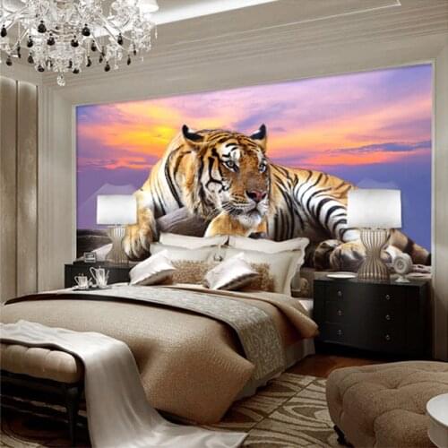 Beibehang Custom Photo Wallpaper Tiger Animal Wallpapers 3D Large Mural Bedroom Living Room Sofa TV Backdrop 3D Wall Murals