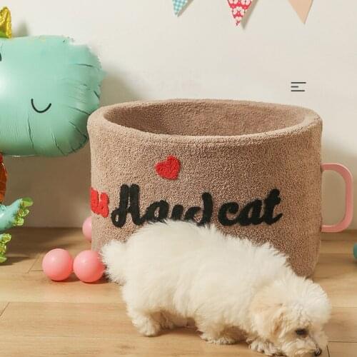 The Teacup-shaped Pet Nest Thick And Warm Suitable For All Seasons Washable Wearable And Durable For Cats And Dogs