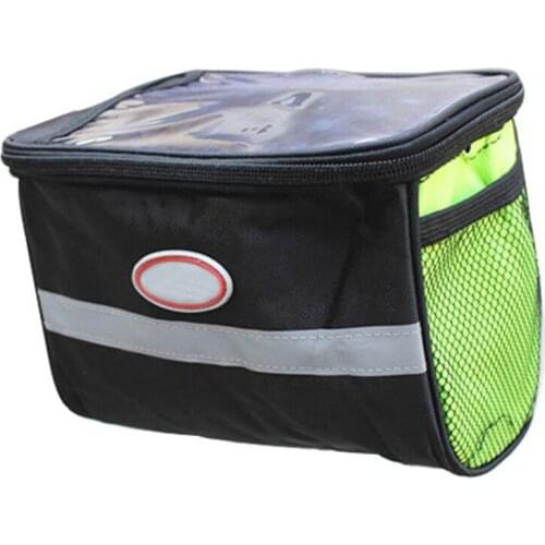 Cycling Bicycle Insulated Front Bag MTB Bike Phone Holder Handlebar Bag Basket Pannier Cooler Bag With Strip Bike Accessories