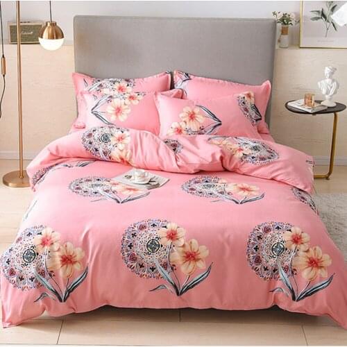 Classic Duvet Cover Set Pink Bedding Cover Women Men Adult High Quality Bed Sheets And Pillowcases Comforter Bedding Set