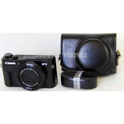 Leather Camera Bag Case Cover For Canon G7XII G7X II G7X Mark II with Shoulder strap