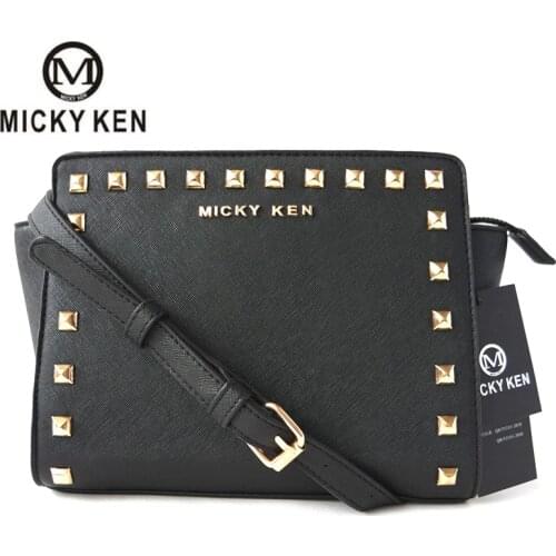 MICKY KEN Brand women luxury clutch ladies mobile evening purse famous designer rivet casual crossbody shoulder messenger bags