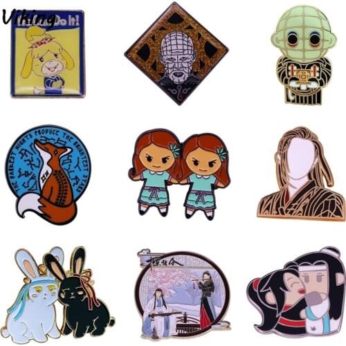 G1630 Cartoon Cute Metal Enamel Pins and Brooches for Women Men Lapel Pin Backpack Hat Badge Kids Gifts