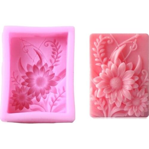 Wholesale DIY Craft Handmade Soap Mould Soap Making Mold Food Grade Silicone African Elephant Pattern Square Shape